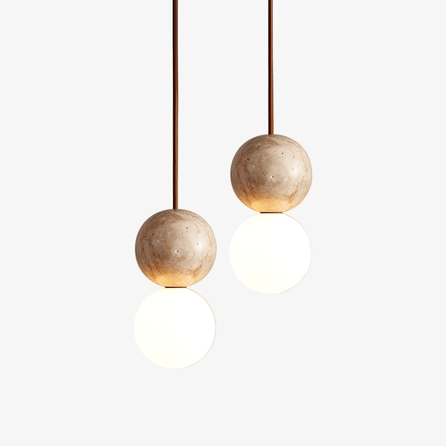 Warm Glow Travertine Ceiling Pendant Light